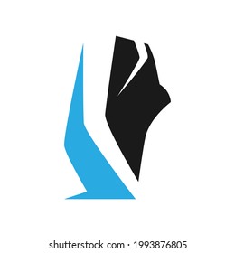 Sports running shoe symbol on white backdrop. Design element