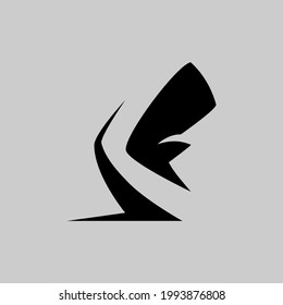 Sports running shoe symbol on gray backdrop. Design element