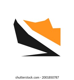 Sports running shoe symbol on white backdrop. Design element