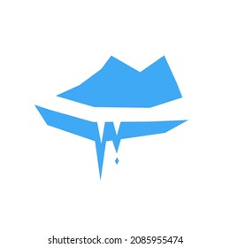 Sports running shoe symbol on white backdrop. Design element