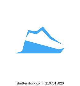 Sports running shoe symbol on white backdrop. Design element