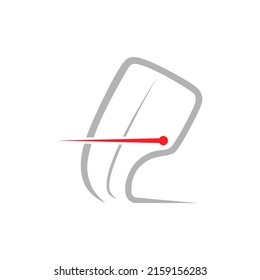Sports running shoe symbol on white backdrop. Design element