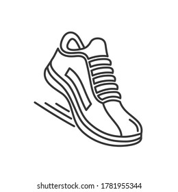 Sports Running Shoes Icons. Line Style Vector