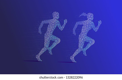 Sports. Running. Vector.