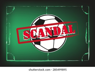 Sports Scandal particularly in Soccer. Editable Clip Art. 