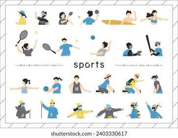 Sports Scene Character Illustration Material Collection