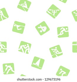 sports seamless background, green icons