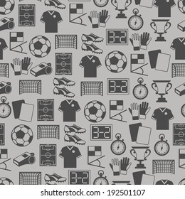 Sports seamless pattern with soccer (football) icons.