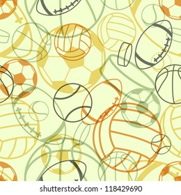 Sports seamless pattern. Vector illustration (eps10).