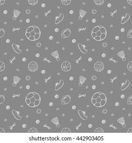 Sports seamless pattern. Vector illustration