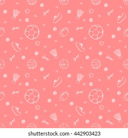 Sports seamless pattern. Vector illustration