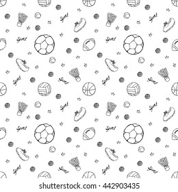 Sports seamless pattern. Vector illustration