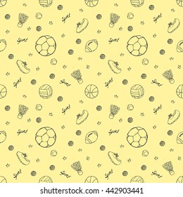 Sports seamless pattern. Vector illustration