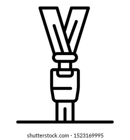 Sports seat belt icon. Outline sports seat belt vector icon for web design isolated on white background