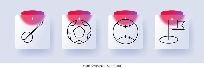 Sports set icon. Paintbrush, soccer ball, baseball, flag, game, art, painting, football, match, competition, creativity, championship, field