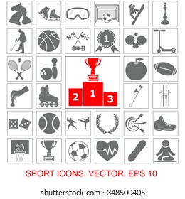 Sports set vector icons