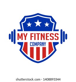 Sports Shield Logo Fitness Vector