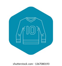 Sports shirt with the number 10 icon. Outline illustration of sports shirt with the number 10 vector icon for web