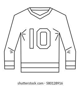 Sports shirt with the number 10 icon. Outline illustration of sports shirt with the number 10 vector icon for web