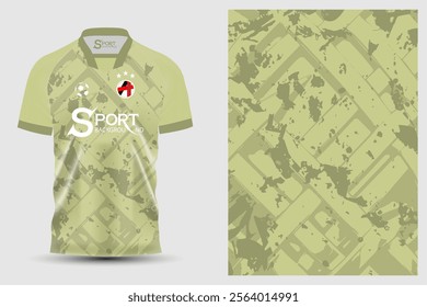 Sports shirt, which has a modern and sporty design, with a light green pattern that seems to be a mix of various textures.