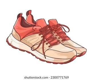 Sports shoe design with shoelace pair icon isolated