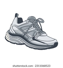 Sports shoe design with shoelace symbol vector icon isolated