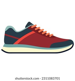 Sports shoe design symbol with shoelace vector icon isolated