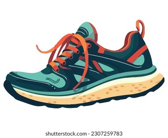 Diseño de zapatos deportivos simboliza el icono de actividad de estilo de vida aislado