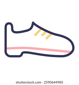 Sports shoe icon in line style with editable stroke. Footwear icon