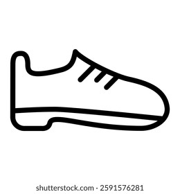 Sports shoe icon in line style with editable stroke. Footwear icon