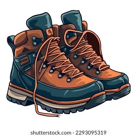 Diseño vectorial de zapatos deportivos caminando en la naturaleza sobre blanco