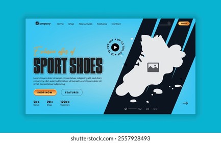 Sports Shoe Website Landing Page User Interface and User Experience Design Template