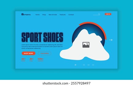 Sports Shoe Website Landing Page User Interface and User Experience Design Template