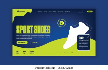 Sports Shoe Website Landing Page User Interface and User Experience Design Template