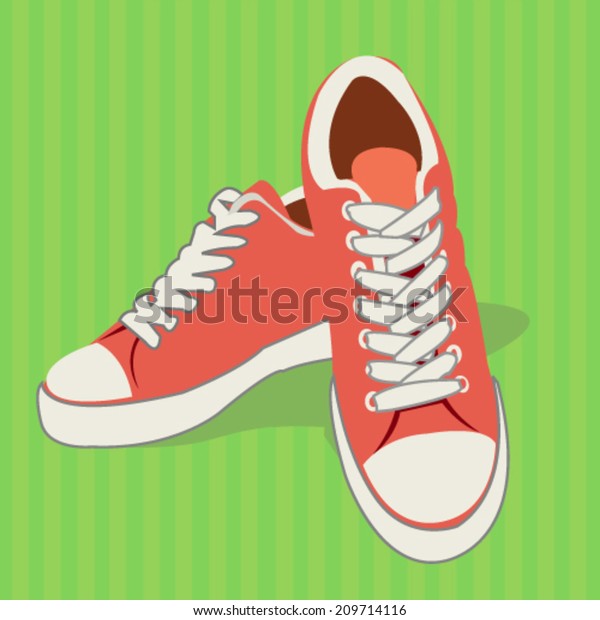 Sports Shoes Flat Design Vector Stock 