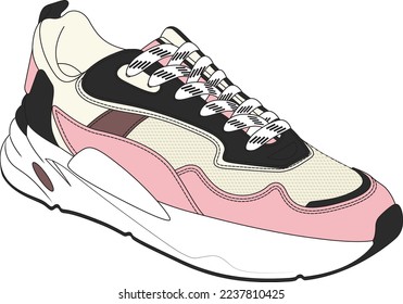 SPORTS SHOES LADIES CHUNKY DETAILED ILLUSTRATION