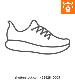 Sports shoes line icon, outline style icon for web site or mobile app, fitness and footwear, running shoes vector illustration, vector graphics with editable strokes.