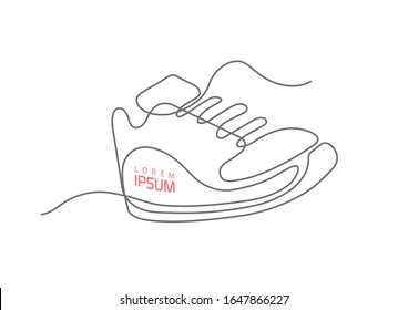 Sports shoes in a line style. Sneakers Vector . Sketch sneakers for your creativity.Shoe advertising .