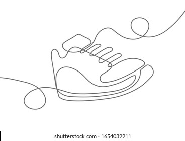 Sports shoes in line style  Sneakers Vector   Sketch sneakers for your creativity  