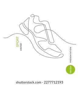 Sports shoes in line style  Sneakers Vector   Sketch sneakers for your creativity Shoe advertising  