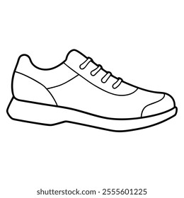 sports shoes linear icon on white backgrount.