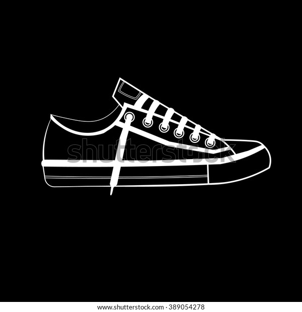 Sports Shoes Logo Sneakers Black White Stock Vector (Royalty Free ...