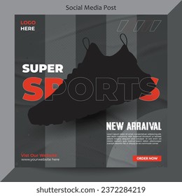 Sports Shoes New Arrival Social Media Post Banner Design Template