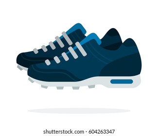 Sports shoes vector flat material design isolated on white