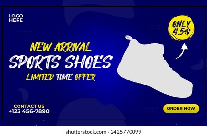 Sports shoes web banner template