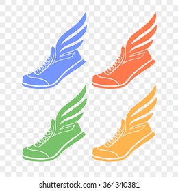 sports shoes with wings icon