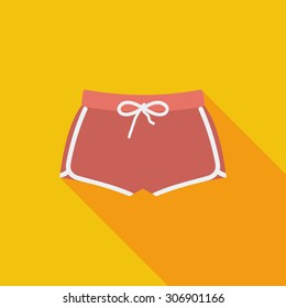 Sports shorts icon. Flat vector related icon with long shadow for web and mobile applications. It can be used as - logo, pictogram, icon, infographic element. Vector Illustration.