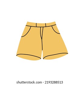Sports shorts. Modern clothing for men and women. Flat vector illustration isolated on white background