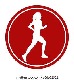 sports sign icon girl athlete runner running
