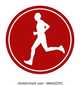 sports sign icon male athlete runner leader of marathon